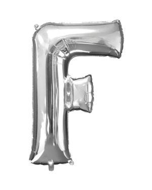 Silver Letter F Balloon - 16&quot; Foil