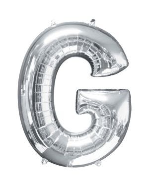 Silver Letter G Balloon - 16&quot; Foil