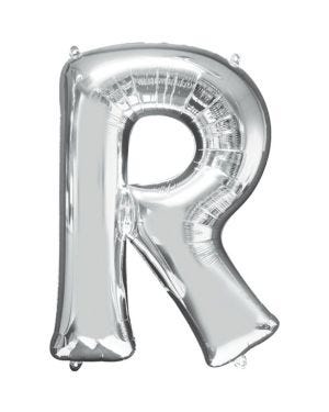 Silver Letter R Balloon - 16&quot; Foil