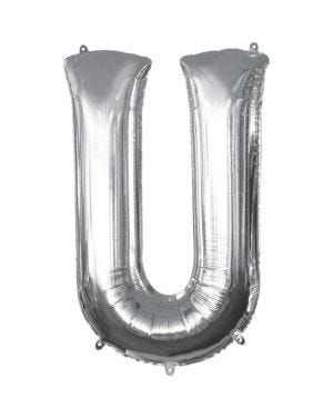 Silver Letter U Balloon - 16&quot; Foil