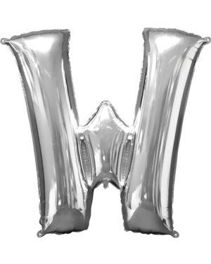 Silver Letter W Balloon - 16&quot; Foil