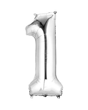Silver Foil Number Balloons - 16&quot; Air Fill