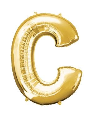 Gold Letter C Balloon - 16&quot; Foil