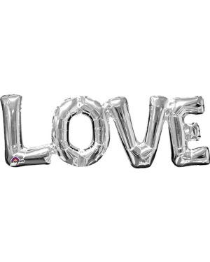Love Silver Foil Phrase Balloon - 25&quot;