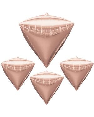Diamondz Rose Gold Diamond Shaped Balloon - 17&quot; Foil
