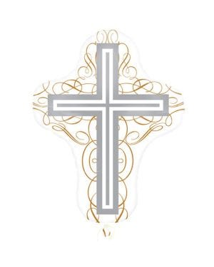 Elegant Cross SuperShape Balloon - 23&quot; Foil