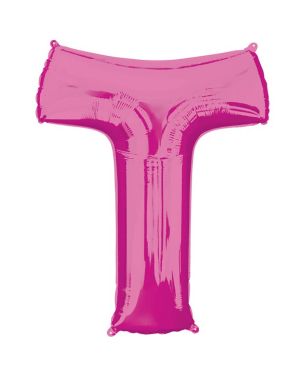 Pink Letter T Air Filled Balloon - 16&quot; Foil