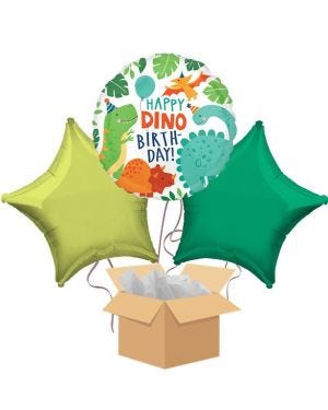 Dinosaur Happy Birthday Balloon Bouquet - Delivered Inflated