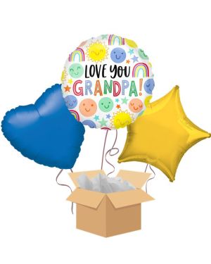Love You Grandpa Balloon Bouquet - Delivered Inflated