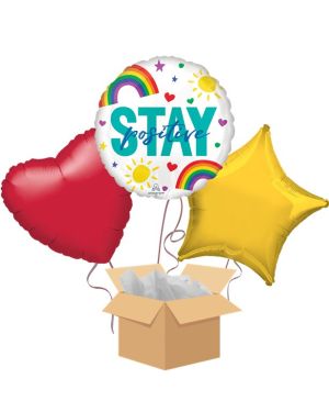 &quot;Stay Positive - We Got This&quot; Balloon Bouquet - Delivered Inflated