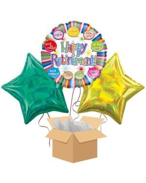 Happy Retirement Balloon Bouquet - Delivered Inflated