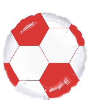 Red &amp; White Football Foil Balloon - 17&quot;