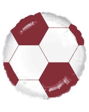 Football Maroon &amp; White Foil Balloon - 18&quot;