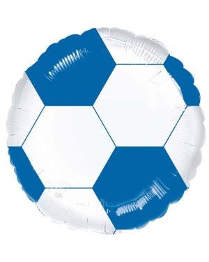 Football Blue &amp; White Foil Balloon - 18&quot;