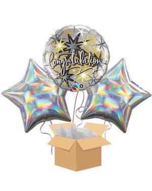 Congratulations Balloon Bouquet - Delivered Inflated