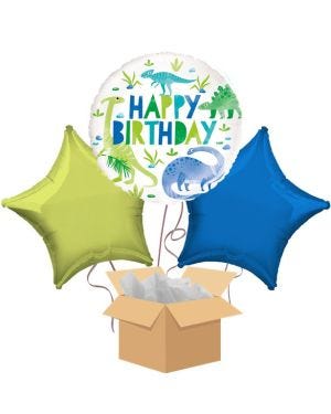 Dino-Roar &quot;Happy Birthday&quot; Balloon Bouquet - Delivered Inflated