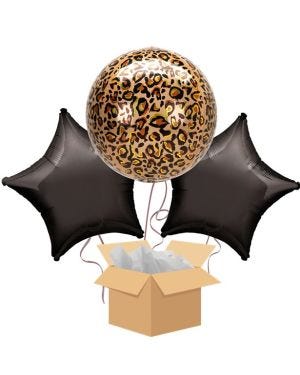 Leopard Orbz Balloon Bouquet - Delivered Inflated