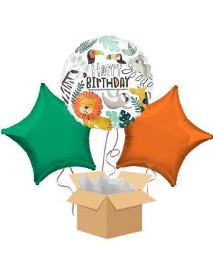 Get Wild Birthday Balloon Bouquet - Delivered Inflated