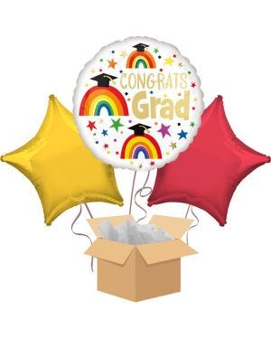 Congrats Grad Rainbow Balloon - Delivered Inflated