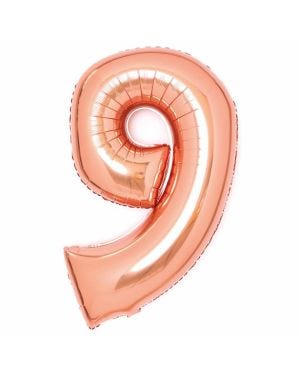 Rose Copper Foil Number Balloons - 34&quot;