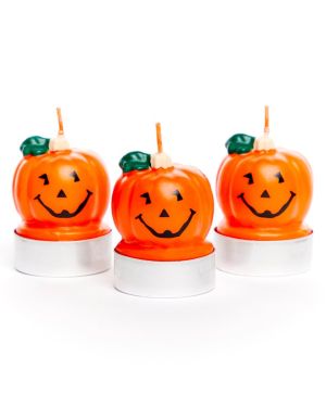 Pumpkin Tea Light Candles - 5cm (3pk)