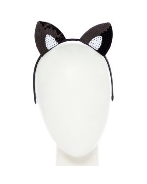 Black Sequin Cat Ears Headband