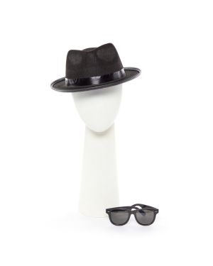 Blues Brothers Hat &amp; Glasses (2pk)