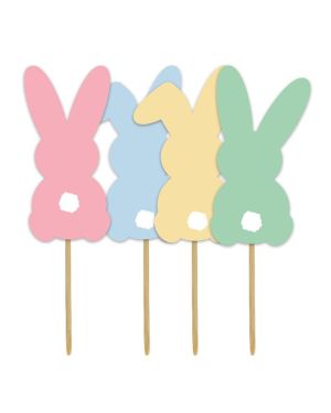 Easter Bunny Cupcake Toppers - 10cm (12pk)