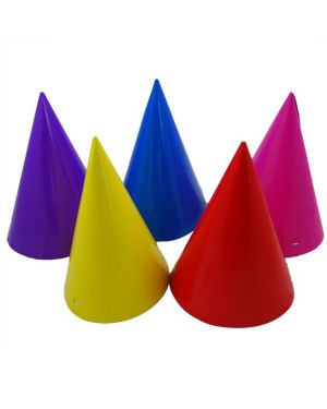Party Cone Hats - Assorted Colours (8pk)