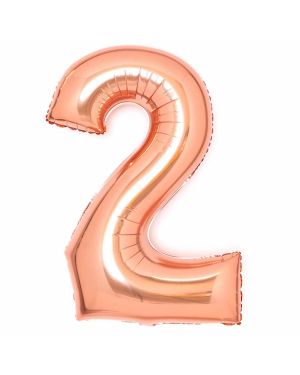 Rose Copper Foil Number Balloons - 34&quot;