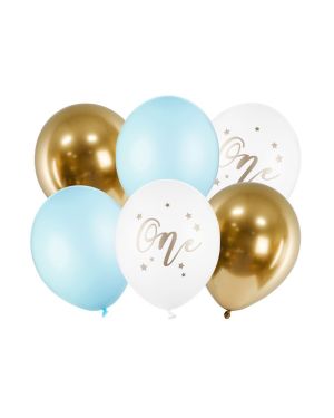 Pastel Blue Age 1 Balloon Bundle - 12&quot; Latex (6pk)