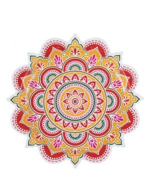 Diwali Multicoloured Patterned Paper Plates - 27cm (8pk)