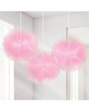 Fluffy New Pink Tulle Decoration - 12&quot; (3pk)