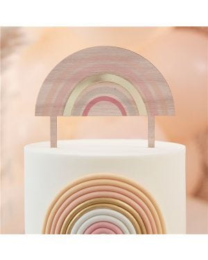 Wooden And Acrylic Rainbow Cake Topper