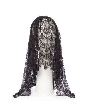 Black Veil Headpiece - 41cm