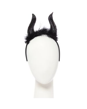 Black Glittery Horn Headband