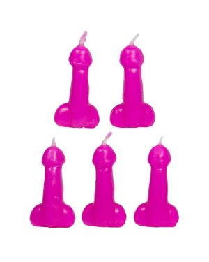 Hen Party Pink Willy Candles - 4cm (5pk)