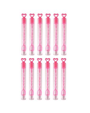 Hen Party Pink Heart Bubble Tubes - 4ml (12pk)