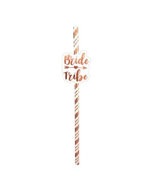 Bride Tribe Rose Gold Paper Straws (6pk)