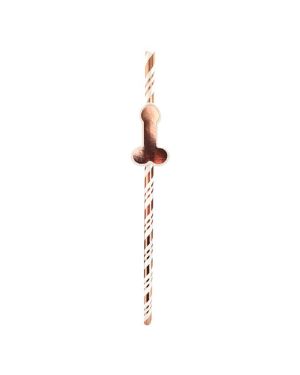 Rose Gold Willy Paper Straws (6pk)