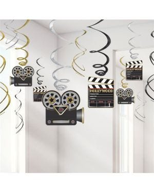 Hollywood Hanging Swirls Decoration - 60cm (12pk)