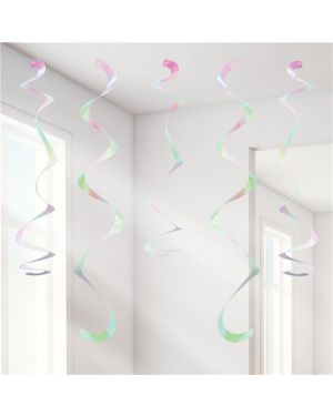 Iridescent Hanging Swirls - 45cm (10pk)