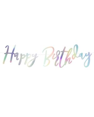 Iridescent &#039;Happy Birthday&#039; Paper Letter Banner - 62cm