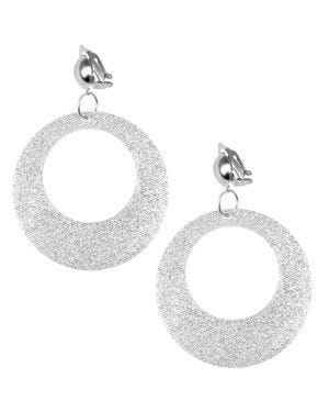 Silver Glitter Mod Earrings