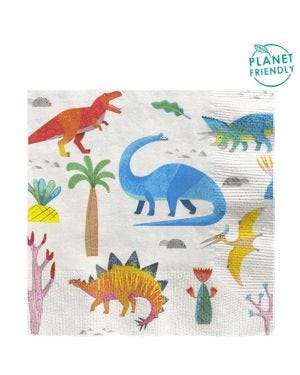 Little Party Dino Paper Napkins - 33cm (20pk)