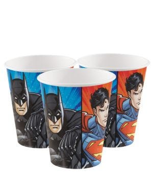 Justice League Paper Cups - 266ml (8pk)