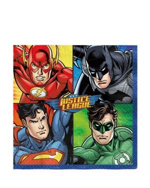 Justice League Napkins - 33cm (16pk)