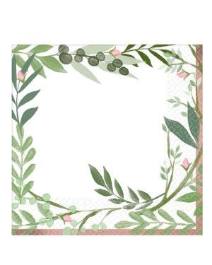 Love &amp; Leaves Paper Napkins - 33cm (16pk)