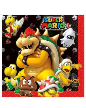 Super Mario Paper Napkins - 33cm (16pk)