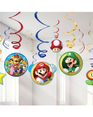 Super Mario Hanging Swirls (12pk)